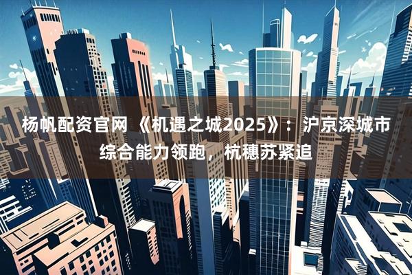 杨帆配资官网 《机遇之城2025》：沪京深城市综合能力领跑，杭穗苏紧追